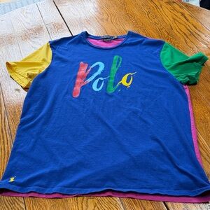 Polo Ralph Lauren colorblock tee.  Size XL.  Custom Slim Fit.